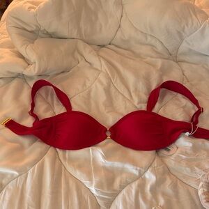 Red Push-Up Bikini Top with Adjustable Straps